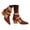 Brown, variant on Womens Block Chunky Heels Ankle Buckles Heeled Pumps Sandals Pointy Toe Chelsea Booties