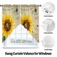 thumbnail image 3 of Swag Curtain Valances Bee Sunflower Swag Valances for Kitchen Windows My Sunshine Vintage Short Topper Curtains Valance Tier Pair for Kitchen Bedroom Living Room Bathroom 28"x36", 3 of 8