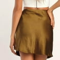 thumbnail image 6 of Riforla Women's Basic High Waist Solid Satin Bodycon Mini Pencil Skirt Skirts for Women Yellow M, 6 of 7