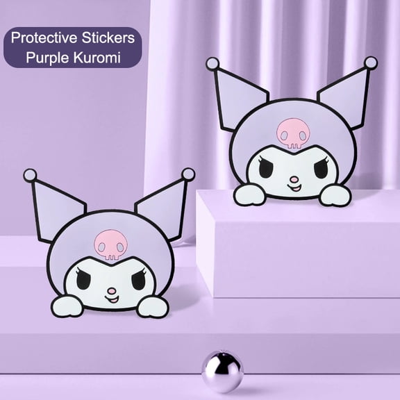 Cute Kuromi Car Door Anti-collision Strip Decorative Strip, Car Universal Rearview Mirror Bumper Anti-bump Decorative Sticker