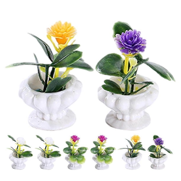 8pcs Miniature Realistic Potted Bonsai Plants for Dollhouse Decor, No Watering Needed, Ideal for Miniature Landscaping and Photography Props