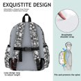 thumbnail image 5 of Skull Gothic Pattern Backpack for School, Cute School Bag with Adjustable Shoulder Straps and Padded Back, 13.4"x11"x4.7", 5 of 5