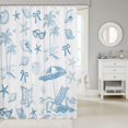 thumbnail image 2 of Manfei Vacation Beach Bowtie Shower Curtain 72Wx84L,Palm Chair Seaside Bathroom Shower Curtain, 2 of 5