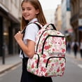 thumbnail image 6 of FKELYI Pink Axolotl Cherry Blossom Print Kids Backpack with Multi-Pockets 17 Inch Schoolbag Casual Daypack Travel Rucksack Knapsack for Girls School Bookbag, 6 of 7