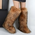 thumbnail image 4 of Women Winter Fluffy Faux Fur Knee High Snow Boots Girl's Over-the-Knee Furry Warm Boots Stylish Winter Footwear Shoes, 4 of 4