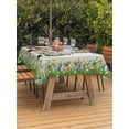thumbnail image 2 of Spring Easter Outdoor Tablecloth - 52x70 Inch Rectangle Dining Table Cover, Easter Eggs Bunny Truck Botanical Burlap Waterproof Outdoor Table Cloth with Umbrella Hole & Zipper for Picnic/Patio/Party, 2 of 7