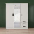 thumbnail image 5 of Pemberly Row Engineered Wood Wardrobe Armoire with Mirror in White, 5 of 9