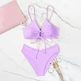 thumbnail image 4 of Siilsaa Women's High Cut String Triangle Bikini Set Swimsuits Sexy Bathing Suits 24 Piece Purple,S, 4 of 5