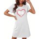thumbnail image 5 of Camisón corto de mujer, vestido de largo medio con estampado de moda, camisón corto extragrande de mujer, camisón de manga corta con estampado de pecho a la moda, camisón de mujer, 5 of 5