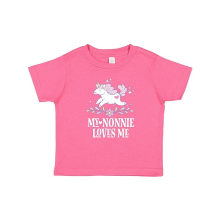 

Inktastic Nonnie Loves Me Granddaughter Unicorn Gift Baby Girl T-Shirt