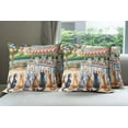 thumbnail image 5 of Ambesonne Cats Throw Pillow Cover Pack of 4, Delicate Kittens and Ice Cream, 4 Pcs-24" x 24", Multicolor Orange Green, 5 of 5