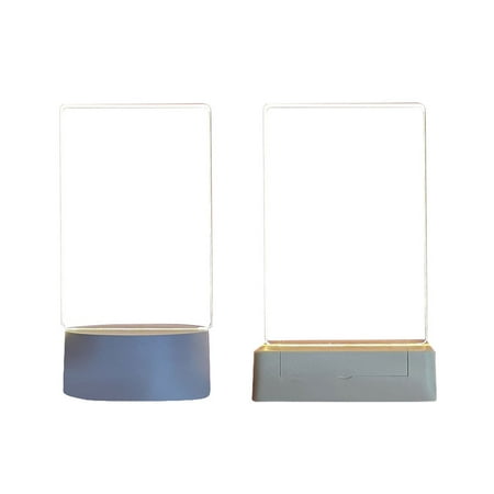 

Edfrwws Transparent Acrylic Table Night Light DIY Message Board Home Lamp (Round)