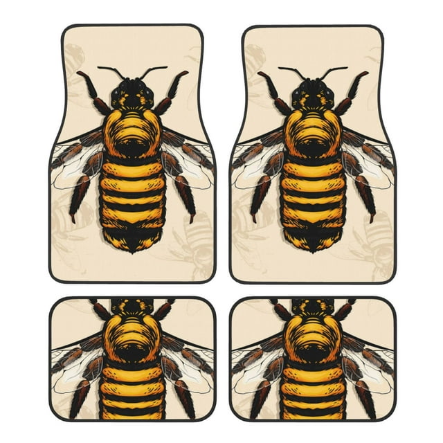 Disketp Honey Bee for Crystal Velvet Car Mats Four-Piece Set,All-Season Automotive Protection, Vehicles, Cars, Trucks, and SUVs,Anti-Slip Design