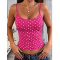 thumbnail image 5 of Women'S Polka Dot Print Sleeveless Form Fitting Casual Tank Top Rose Red Polka Dot L, 5 of 9