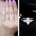 thumbnail image 3 of Rosec Jewels Certified Lab Grown Diamond 3 Stone Engagement Ring - 1 Carat Marquise Diamond Ring - EF-VS Grade - with Jewelry Box, 18K White Gold, US 7.50, 3 of 8