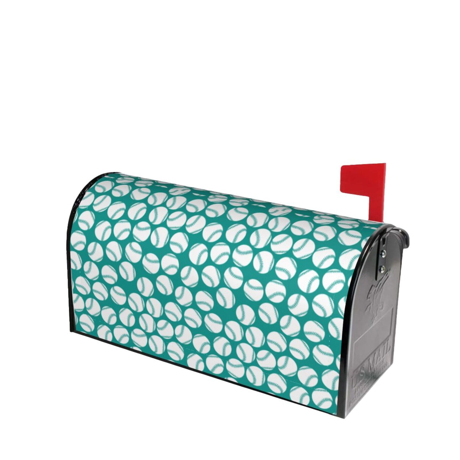 Xecao Green Baseball for Mailbox Cover with Magnetic Strips, Waterproof and Sunscreen, Adds a Decorative Touch to Your Garden Yard.