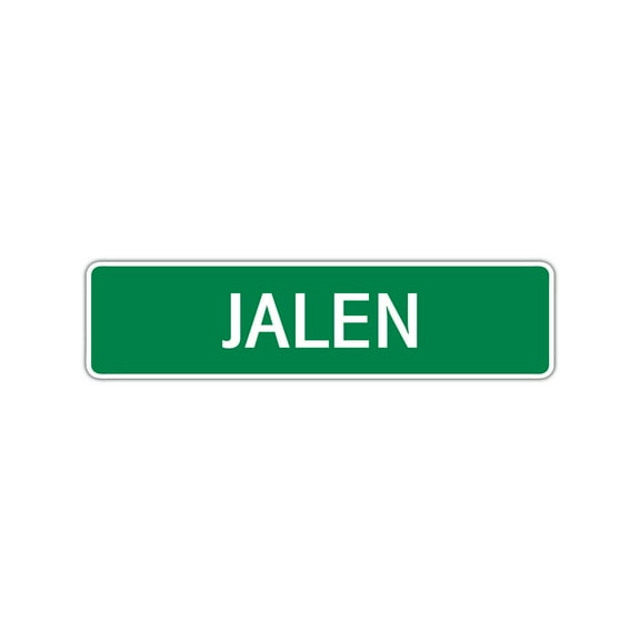 Jalen Boys Boys Children Name Letter Printed Label Indoor Outdoor Unique Novelty Wall Plaque Decoration Aluminum Metal Sign 4"x18"