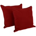 thumbnail image 1 of Coussins de Sol Carrés en Sergé Uni à Double Cordon de 25 Pouces avec Bourrures (Ensemble de 2), Rouge Rubis, 1 of 4
