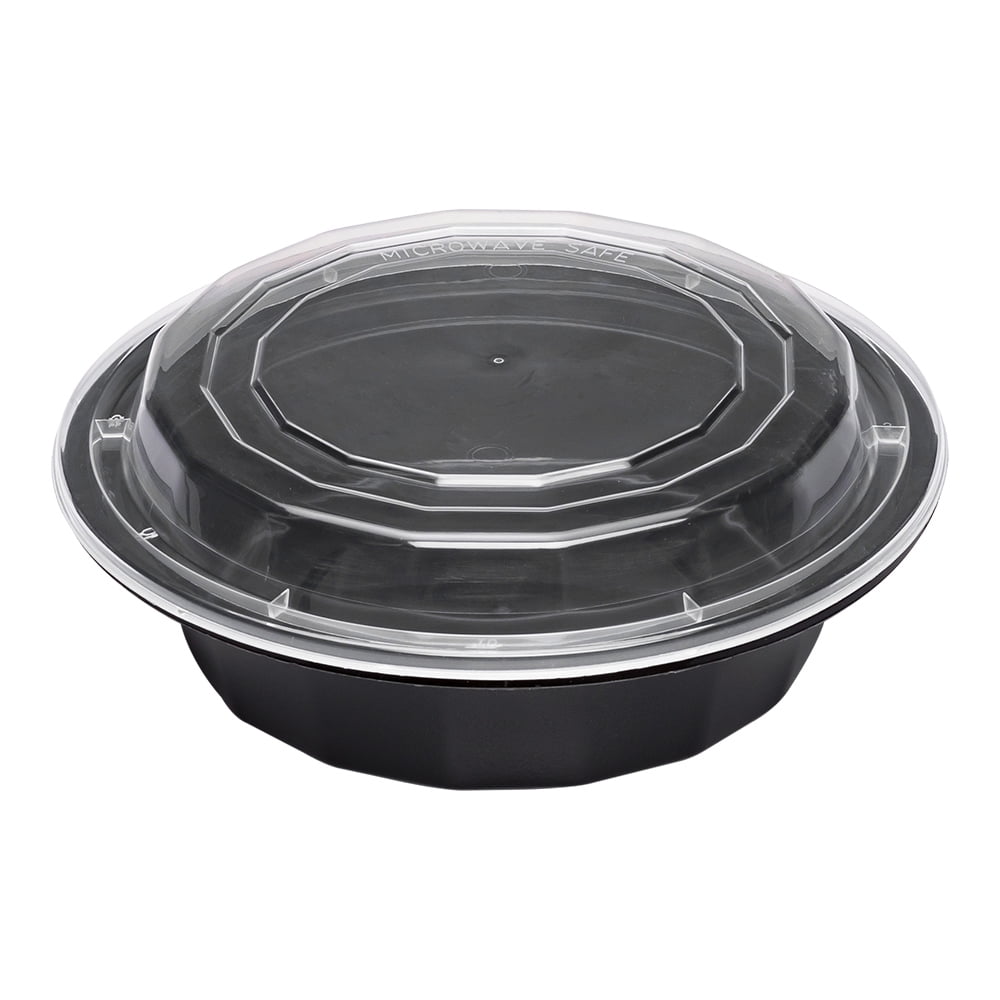 Details about   Microwavable Clear Round Plastic Deli Food Containers Flat Lid BPA Free 240 Case 
