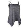 thumbnail image 1 of Tops de tirantes de espagueti de sólido Camisola con cuello en de swing irregulares para mujeres Gray L Yuyangstore tirante de espagueti sin mangas, 1 of 8