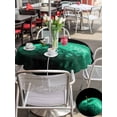 thumbnail image 4 of Outdoor Tablecloth with Umbrella Hole and Zipper, Green Fruit Round Table Cloth 54 Inch Waterproof Tablecloth, Modern Minimalist Decor Black Background Picnic Table Cover for Patio Camping, 4 of 7
