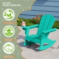 thumbnail image 4 of WestinTrends Malibu Outdoor HDPE Plastic Preschool Toddler Classic Adirondack Rocking Chairs (Set of 2), Turquoise, 4 of 14