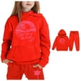 thumbnail image 3 of Kids Kids Toddler Sweatsuit,2 Piece Long Sleeve Red Soft Hoodie Sweatpants Joggers Set Fall Clothes Teenage Girl Clothes 4-5 Yeats Cute&nbsp;Boys Girls&nbsp;Clothing, 3 of 6