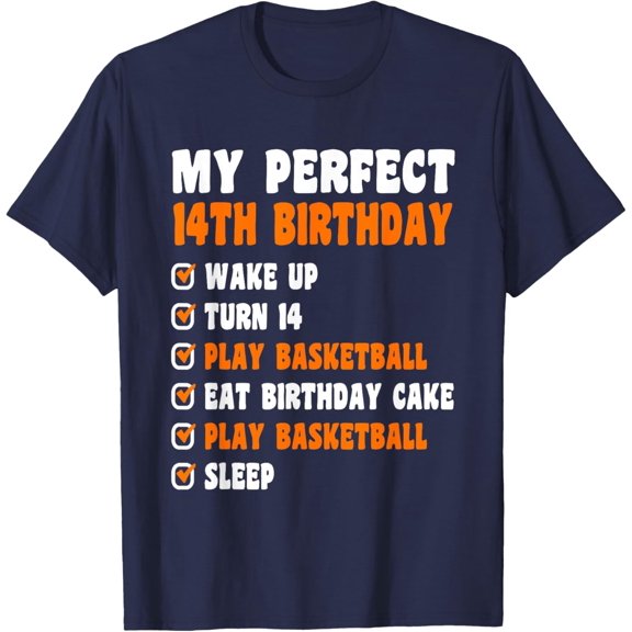 Velto 14 Years Old Perfect 14th Birthday Basketball 14th Birthday T-Shirt All Size S-5XL