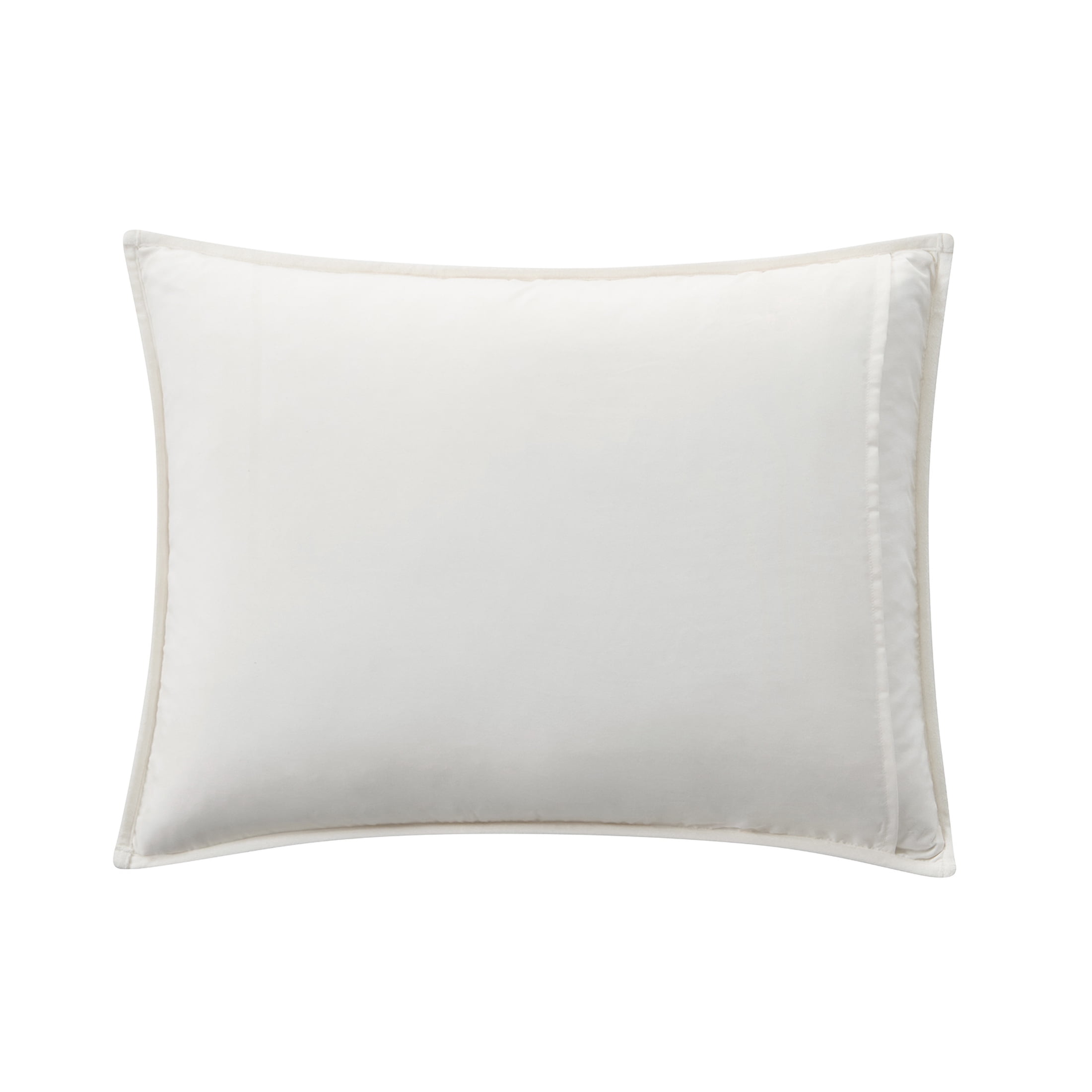 Mainstays Soft Velvet Pillow Sham, Standard, Off-White, 1 Pack