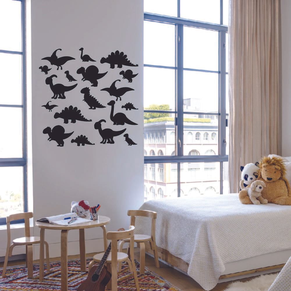 Silhouette Dinosaurs Dinosaur Trex T-Rex Wall Sticker Art Decal for Girls Boys Kids Room Bedroom Nursery Kindergarten Garage House Fun Home Decor Stickers Wall Art Vinyl Decoration Size (20x20 inch)