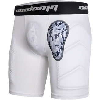 Exxact Sports Youth Baseball Sliding Shorts W/Soft Athletic Cup Compression Fit For Baseball Softball Football Hockey Mma White Youth Small
