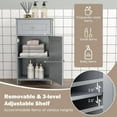 thumbnail image 4 of RONG-3 Bathroom Floor Cabinet, Single Door Side Storage Cabinet with Drawer, Wooden Storage Organizer for Bathroom, Living Room, Entryway,Grey, 4 of 9