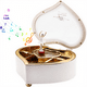 thumbnail image 1 of Joyero Musical con Forma de Corazón - Caja de Almacenamiento de Joyería Musical Con Bailarina, Caja de Almacenamiento de Música, Regalo de Navidad, Cumpleaños, Boda (Blanco), 1 of 6