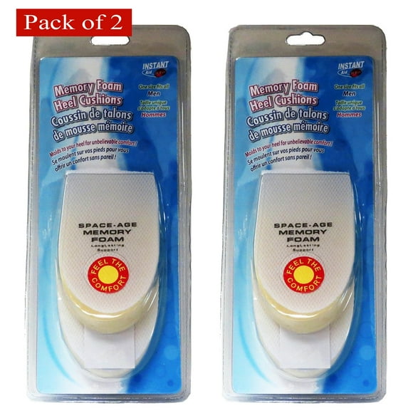 Instant Aid Coussinets de Talon en Mousse à Mémoire de Forme pour Hommes (Lot de 2)