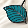 thumbnail image 6 of Evideco French Home Goods Curtain Holdbacks Set of 2 Teal Magnetic Curtain Tiebacks - Stylish Leaf Design in Resin - Convenient Accessories for Draperies, 6 of 8