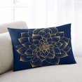 thumbnail image 2 of Navy Blue Yellow Spring Floral Throw Pillow Cover 20 x 26 Inch Decorative Pillow Cover Abstract Blossoms Botanical Lumbar Pillowcase Seasonal Rectangle Cushion Case for Couch Sofa Bed Living Room, 2 of 7