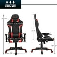 thumbnail image 3 of Pemberly Row Faux Leather Swivel Massage Gaming Chair with Lumbar Support in Red, 3 of 11