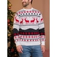 thumbnail image 2 of KelaJuan Unisex Christmas Sweater Winter Couple Long Sleeve Round Neck Reindeer Pattern Classic Fit Knit Tops, 2 of 6