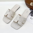 thumbnail image 1 of Sandalias de diseñador de marca de lujo para mujer, chanclas modernas planas con punta cuadrada para playa y exteriores, 2023 qym unisex, 1 of 2