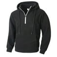 thumbnail image 4 of Men's Quarter Zip Long Sleeve Hoodie Solid Color Pullover Basic Fashion Tops Fall Clothes Outfits Casual Winter Clothing 2025, 4 of 8