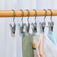 thumbnail image 4 of Jinyi Portable Laundry Hook Boot Clip/less Steel Clothespin, Closet Izer H Clips 8pcs, 4 of 5