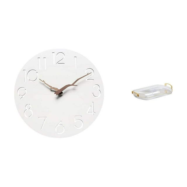 Reloj de pared,Reloj de pared decorativo para baño o dormitorio,Reloj de pared redondo silencioso,sin tictac,ideal para regalar.,Bandeja de almacenamiento,Bandeja rectangular para servir,ideal