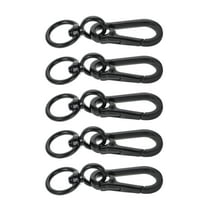 OUNONA  5 Pcs Swivel Clasps Lanyard Snap Hook Hardware Foldable Clothes Hangers Hanging Black