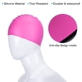 thumbnail image 5 of Uxcell Silicone Swim Cap, Waterproof Swimming Hat Non-Slip Adult Swim Cap for Women and Men, Pink 2 Pcs, 5 of 6