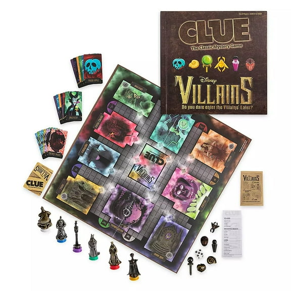 Disney Certified Villains Clue Board Game in Book Shaped Box