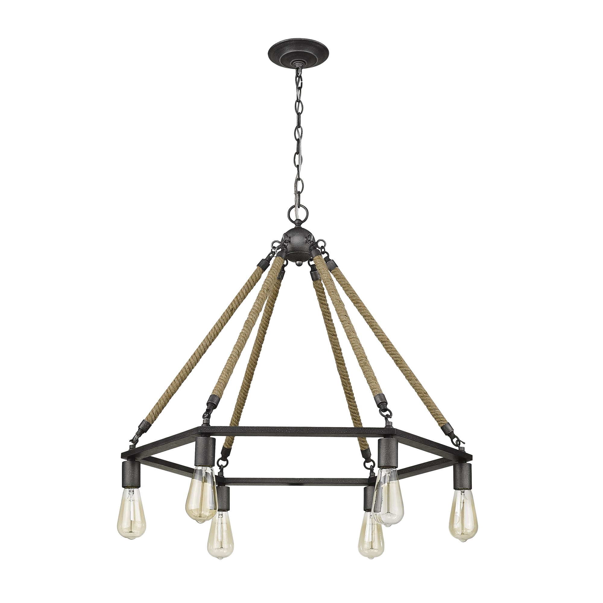 Holden 6-Light Antique Gray Wagon Wheel Chandelier