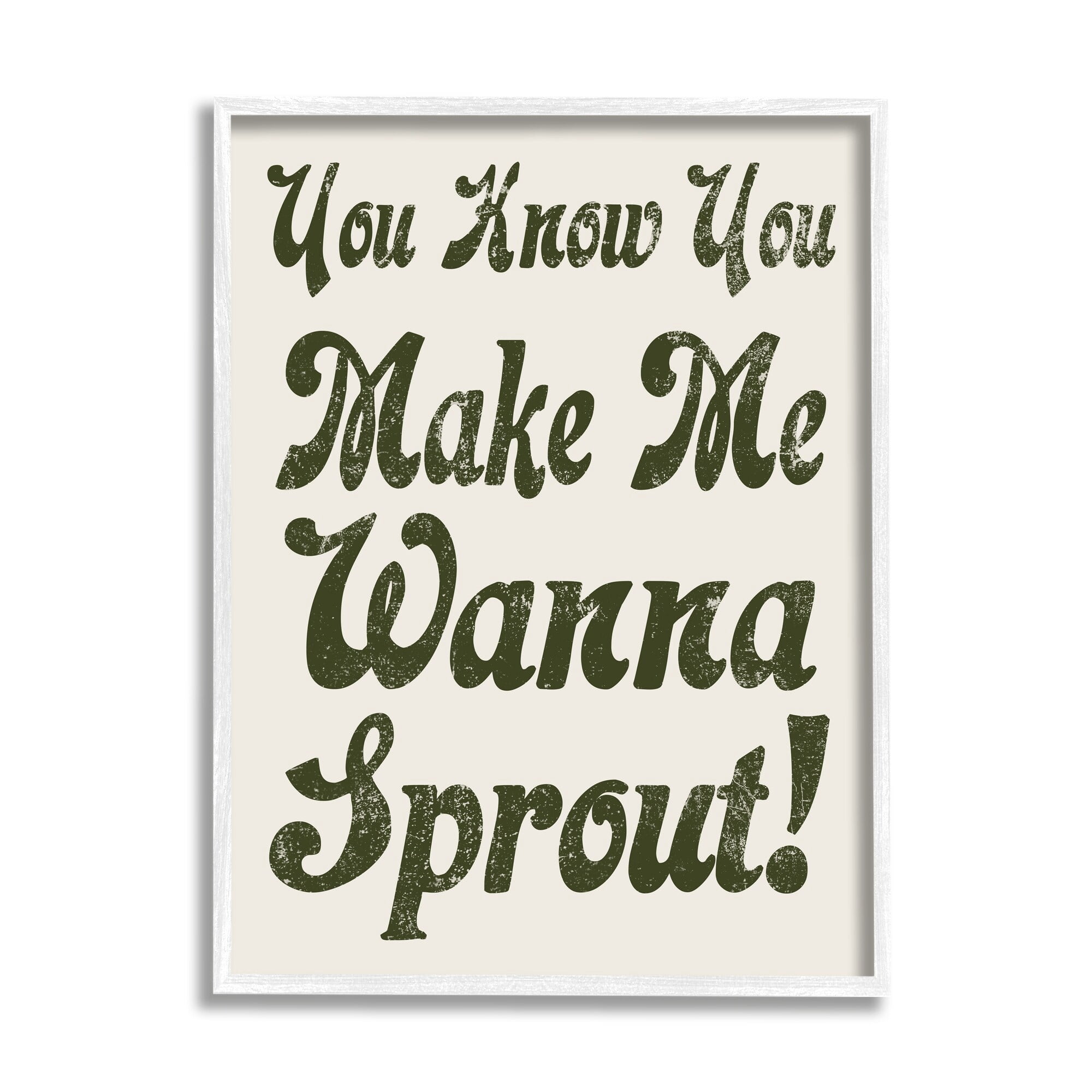 Stupell Industries Make Me Wanna Sprout Retro Gardener Typography Framed Wall Art, 16 x 20, Design by Lil' Rue