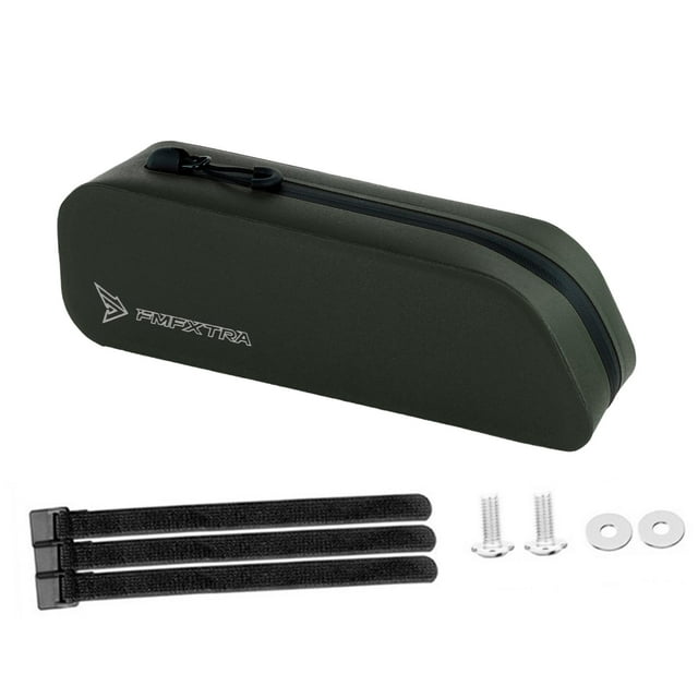Almencla Bicycle Top Tube Pouch Cycling Pack Keys Zipper Storage Bike Front Frame Bag Dark Green