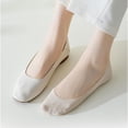thumbnail image 4 of 5 Pairs Women Low Cut Invisible Liner Socks Soft Stretch Mesh Top with Reinforced Toe and Moisture-Wicking Terry Cotton Sole - 5 pcs-D, 4 of 7
