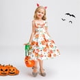 thumbnail image 3 of KAWELL Fille Halloween Costume Robe de Citrouille avec Sac pour 3-12 Ans, 3 of 5